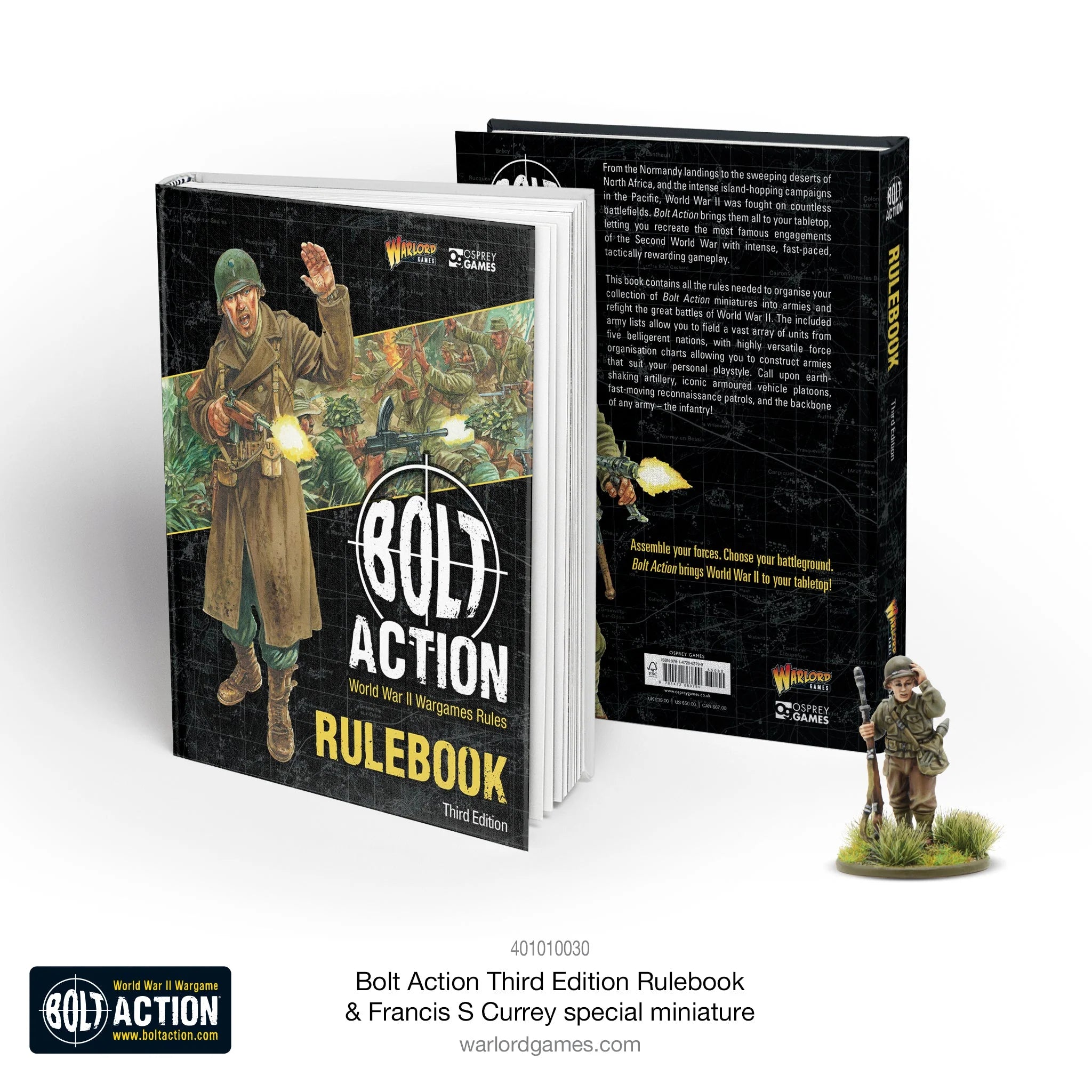 Bolt Action: Third Edition Rulebook with Francis S. Currey Special Miniature (Hard Cover)