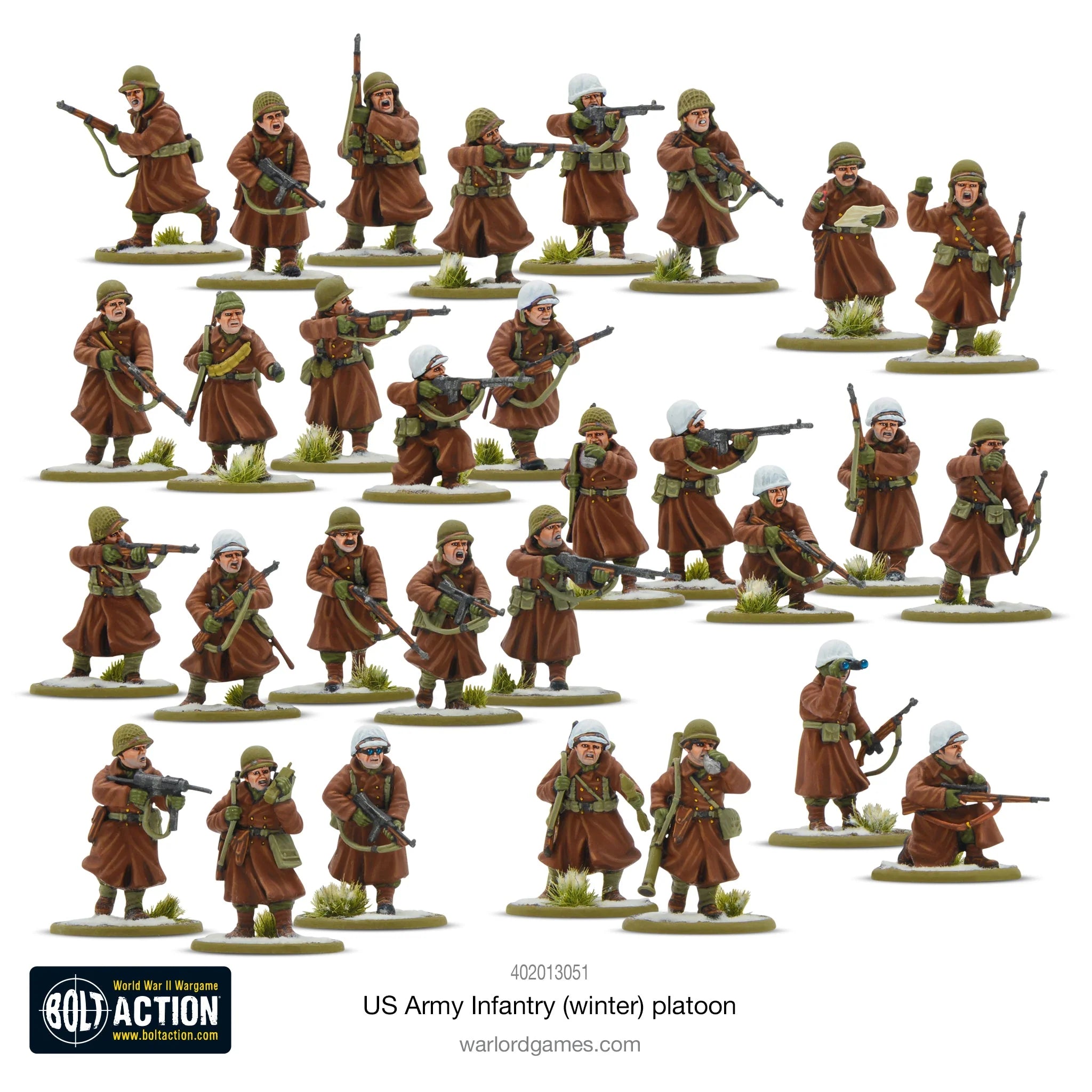 US Army Infantry (Winter) Platoon (12 Miniatures)