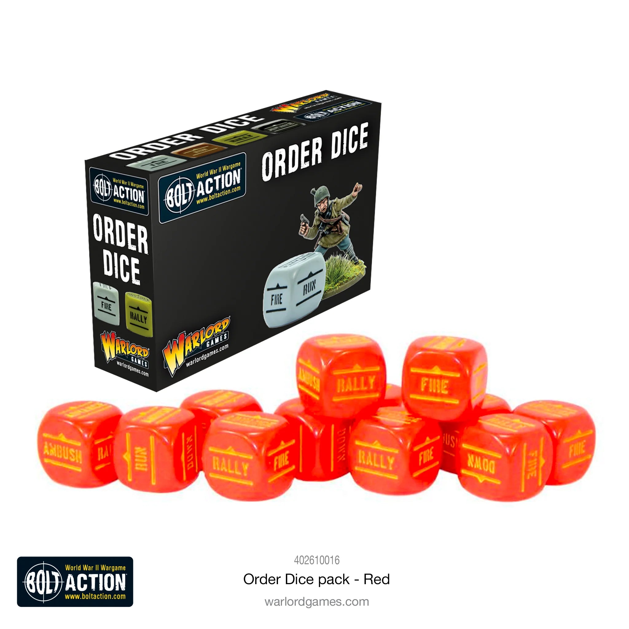 Bolt Action Order Dice Red (12)