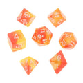 Set de dados para juegos de roll naranja soleado (7 pzas)