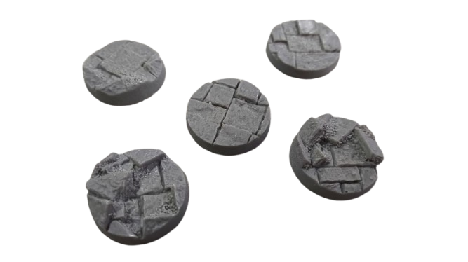 Bases redonda decorada, suelo de piedra (25 mm) (10 pzas)