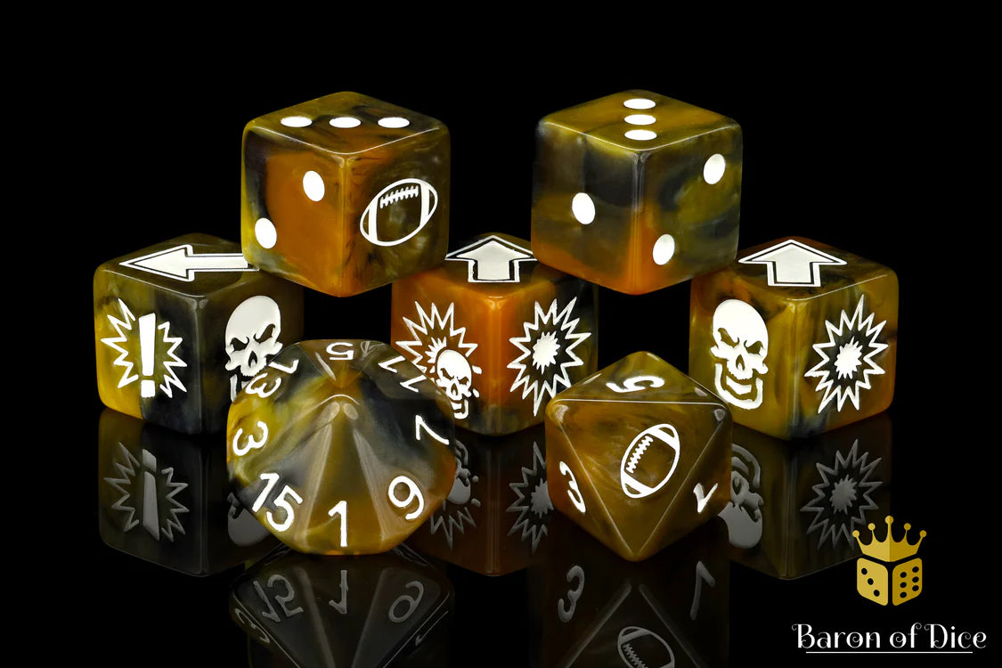 Baron of dice Glorious Ale  Bloody Football Dice (Set de 7 dados)