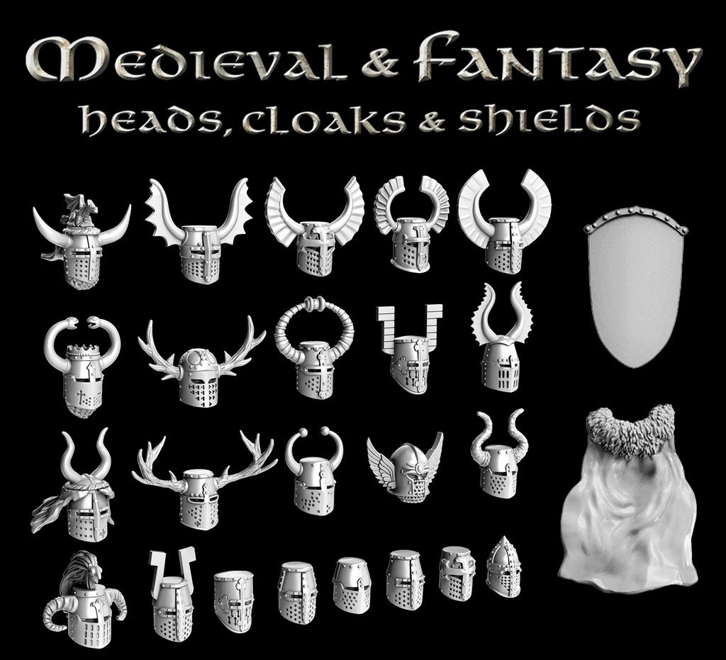 Medieval & Fantasy Heads, Cloaks & Shields