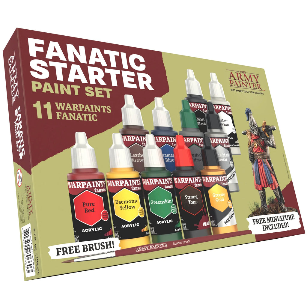 Army Painter Fanatic Starter Paint Set 11 Bottles + Brush