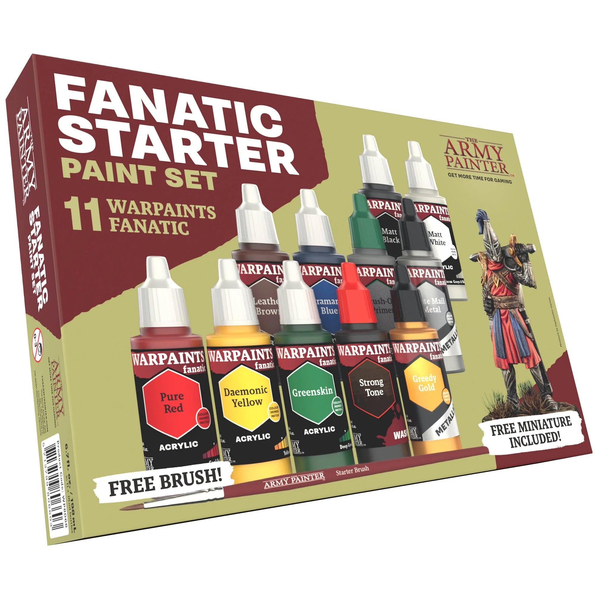 Army Painter Fanatic Starter Paint Set 11 Bottles + Brush