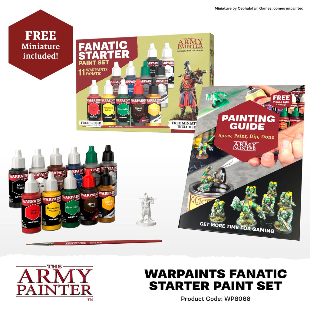 Army Painter Fanatic Starter Paint Set 11 Bottles + Brush