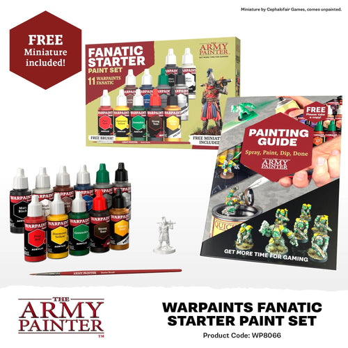 Army Painter Fanatic Starter Paint Set 11 Bottles + Brush