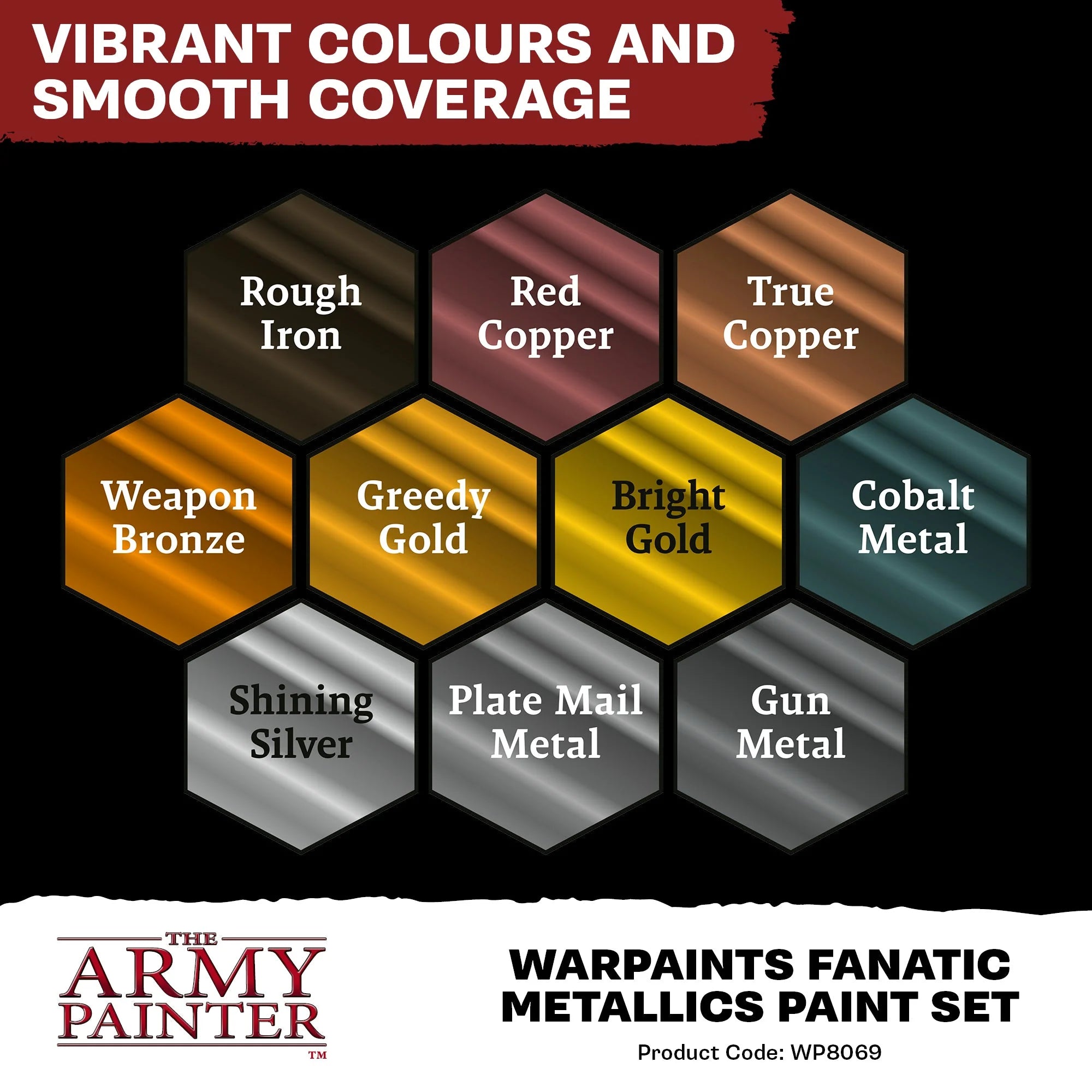 Fanatic Metallics Paint Set 10 Bottles
