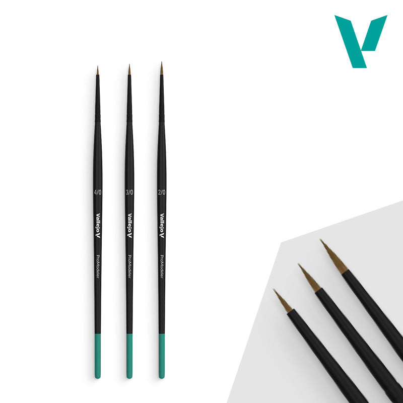 Vallejo Brushes / Pinceles Pro Modeler Definition Set (3 pzas)
