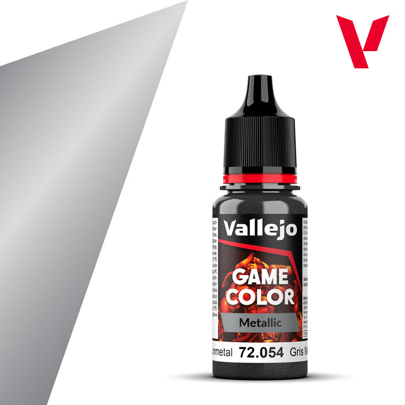 Vallejo Game color GRIS METALIZADO OSCURO / DARK GUNMETAL 72.054 (18 ml)